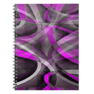 Eighties Retro Magenta and Grey Artistic Pattern Notebook