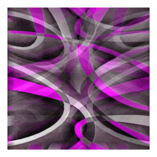 Eighties Retro Magenta and Grey Artistic Pattern Photo Print