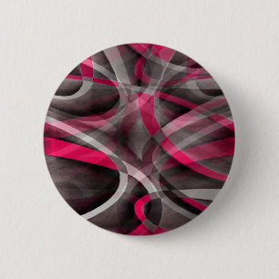 Eighties Rose Pink and Grey Funky Pattern 6 Cm Round Badge