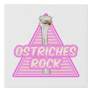 Eighties style ostrich faux canvas print