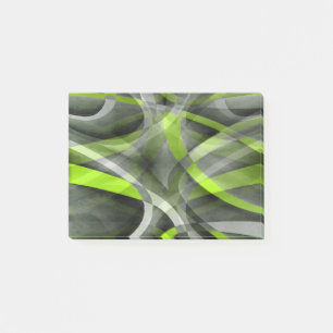 Eighties Styled Grey and Lemon Curve Pattern Post-it Notes
