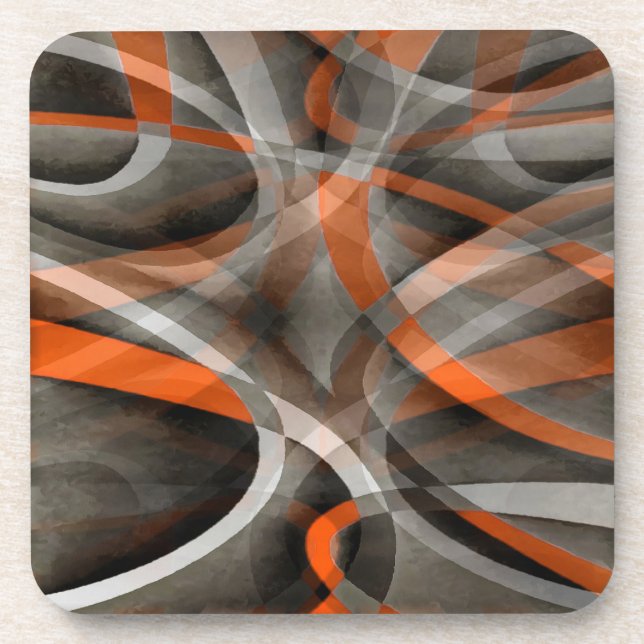 Eighties Vibes Burned Orange and Grey Layered Curv Coaster (Front)