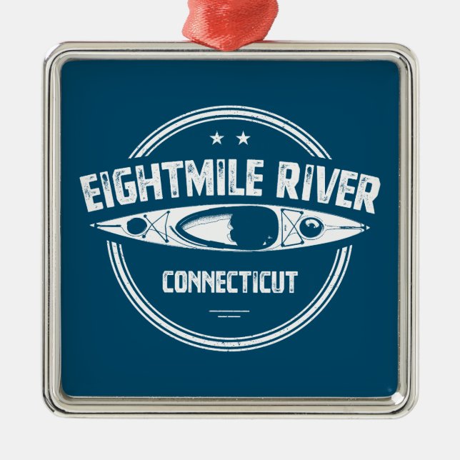 Eightmile River Connecticut Kayaking Metal Ornament (Front)