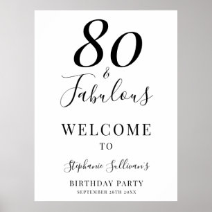 Eighty and Fabulous 80th Birthday Party  Poster