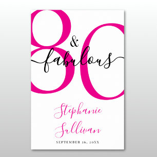 Eighty and Fabulous Pink 80th Birthday Party Banner