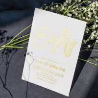 Eighty | Chic Foil Script 80th Birthday Party