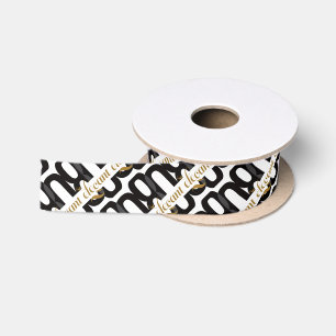 Eighty & Elegant 80th Birthday Black Gold Party Satin Ribbon
