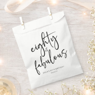Eighty & Fabulous Minimal 80th Birthday Party Favour Bag