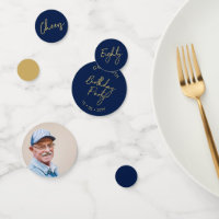 Eighty | Gold & Navy Modern 80th Birthday Party