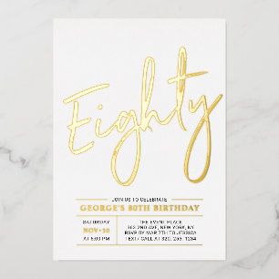 Eighty   Modern Gold 80th Birthday Party