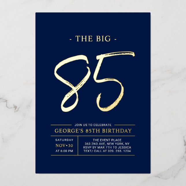 Eighty | Modern Gold 85th Birthday Party (Front)