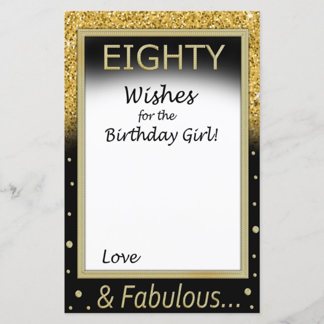 Eighty Wishes for the birthday girl (Front)