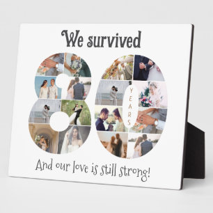 Eighty Year Wedding Anniversary Photo Plaque