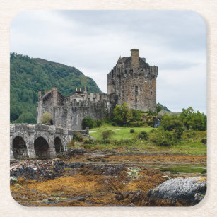 Eilean Donan Castle, Loch Duich - Scotland, UK Square Paper Coaster