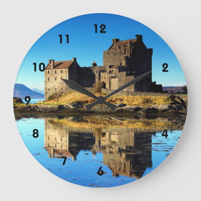 Eilean Donan Castle Scotland Large Clock (Front)