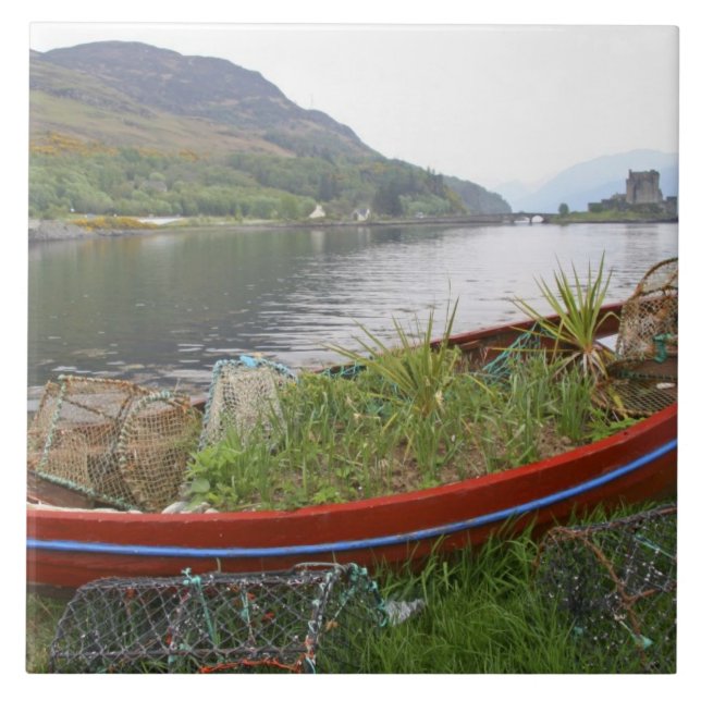 Eilean Donan Castle, Scotland. The famous Eilean 4 Ceramic Tile (Front)
