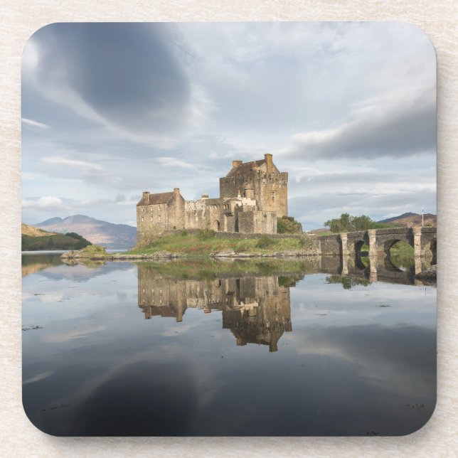 Eilean Donan Castle with reflection in Scotland Coaster (Front)