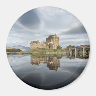 Eilean Donan Castle with reflection in Scotland Magnet