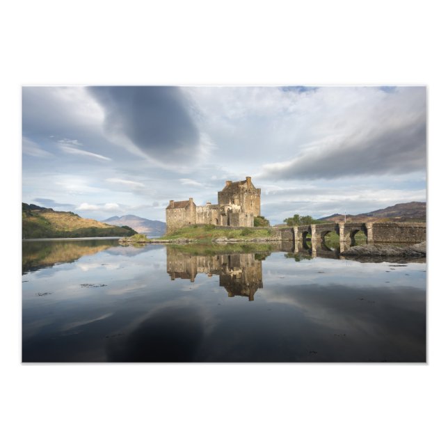 Eilean Donan Castle with reflection in Scotland Photo Print (Front)