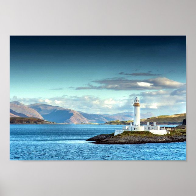 Eilean Musdile Lighthouse Scotland Scenic View Poster (Front)