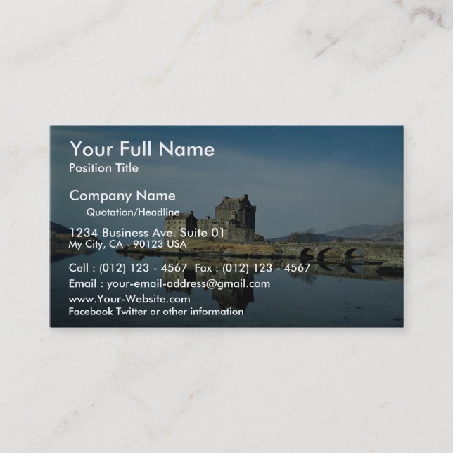 Eileen Donan Castle, Kyle of Lochalsh, Scotland Business Card (Front)