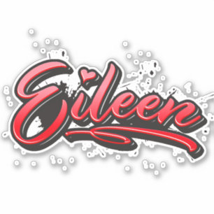 Eileen red Heart Graffiti Aufkleber Sticker