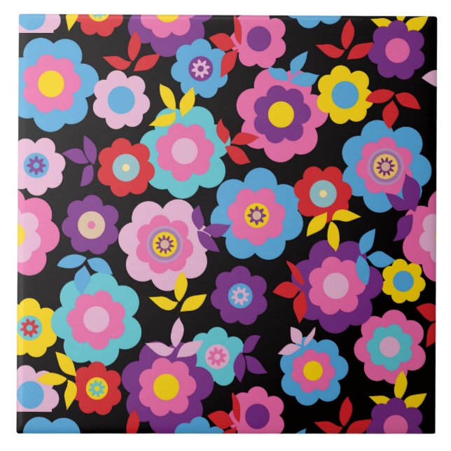 Eilin's Spring Flowers Ceramic Tile (Front)