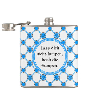 Ein blau weisses Herz Hip Flask