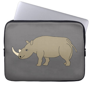 Ein gezeichnetes Nashorn. Laptop Sleeve