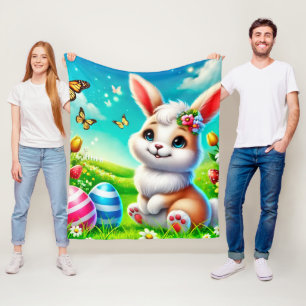 Ein glücklicher Hase Fleece Blanket
