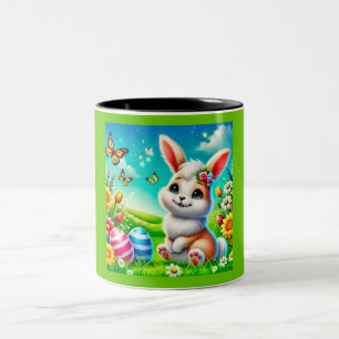  Ein glücklicher Hasse Two-Tone Coffee Mug