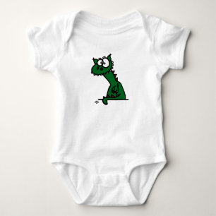 Ein niedlicher Drache in grün Baby Bodysuit