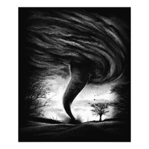 ein Tornado auf einer Straße in realistischem Stil Photo Print