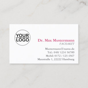 einfache Doktor Visitenkarte mit Logo Business Card