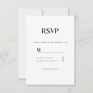 Einfache Moderne Wedding RSVP Karte Card