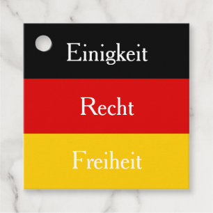 "Einigkeit, Recht, Freiheit" German Flag Custom Favour Tags