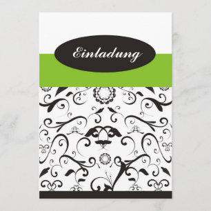 Einladung - black coral grün invitation