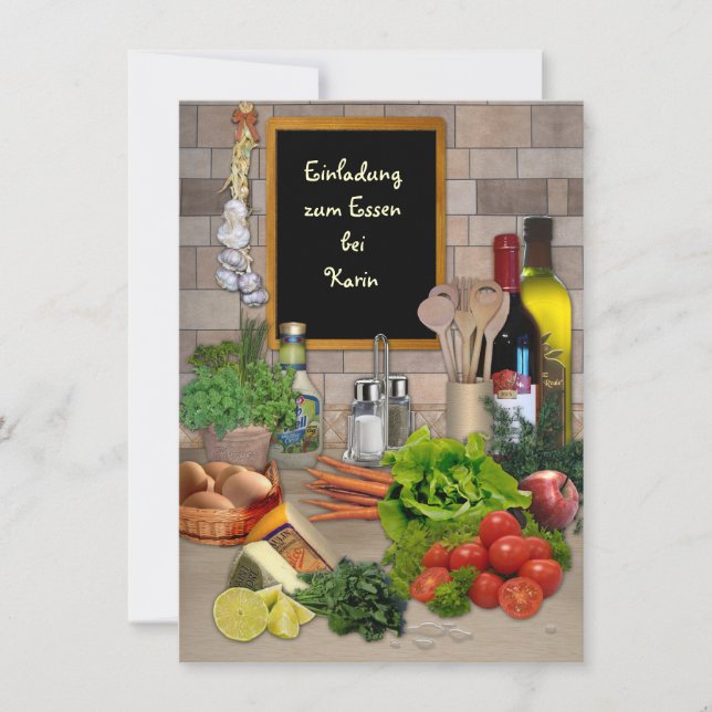 Einladung zum Essen (mit deinem Namen) Invitation (Front)