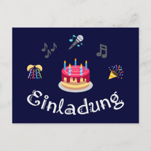 Einladung zum Geburtstag Invitation Postcard