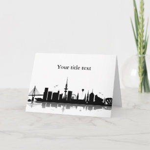 Einladungskarte mit Hamburg Skyline. Card