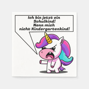 Einschulung 2024, erster Schultag, Einhorn Napkin