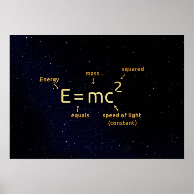 einstein mathematics formula on night stars poster (Front)
