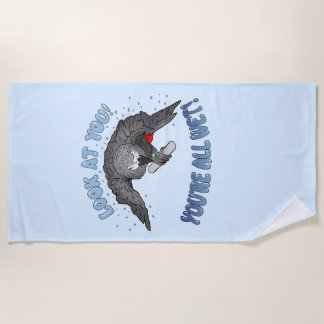 Einstein Parrot You're all wet! Beach Towel