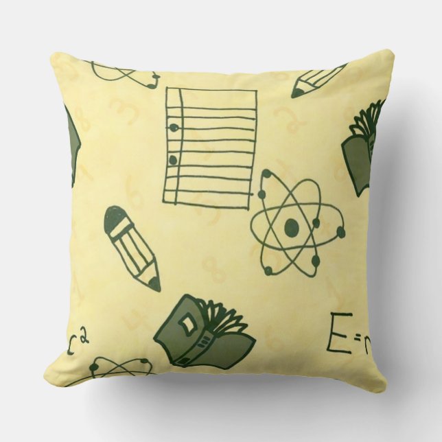 Einstein Pattern - Cool Seamless Math Pattern Cushion (Front)