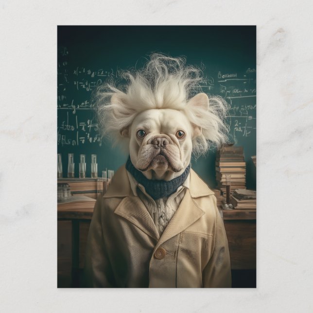 Einstein Pup in Lab Coat Postcard (Front)