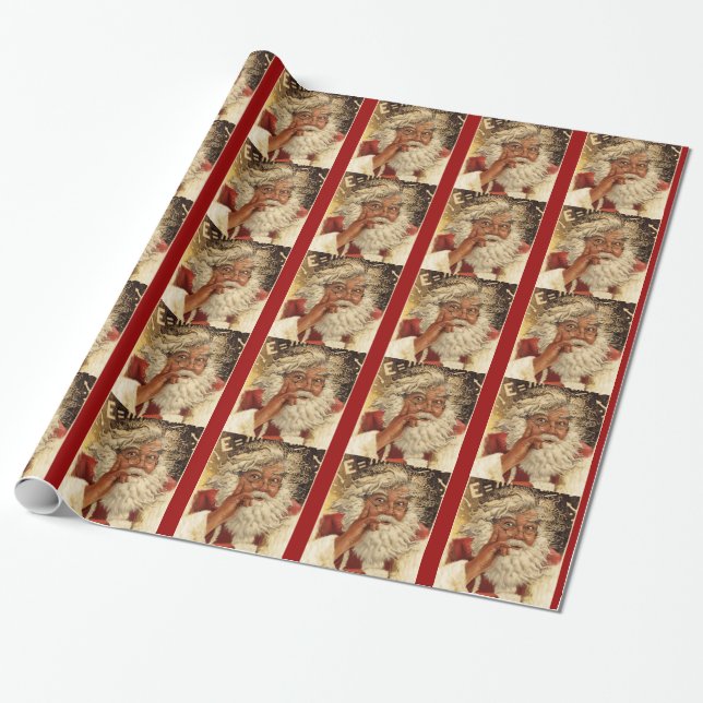 einstein santa giftwrap wrapping paper (Unrolled)
