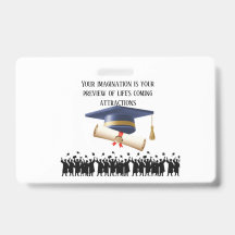 Einstein's graduation motto white