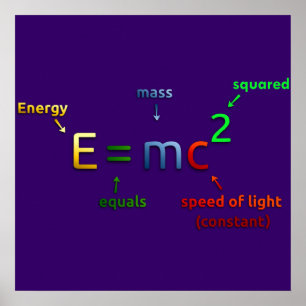 Einstein's Mass Energy Equivalence Poster Print