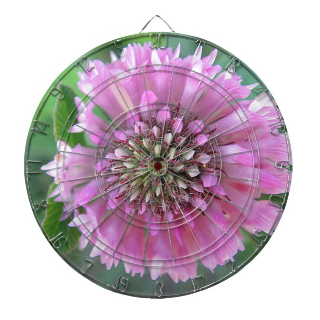 Einzigartige rosa Blüte Dartboard (Front)