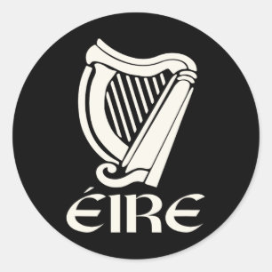 Eire Gaelic Ireland Eireann Irish Pride Harp St Pa Classic Round Sticker